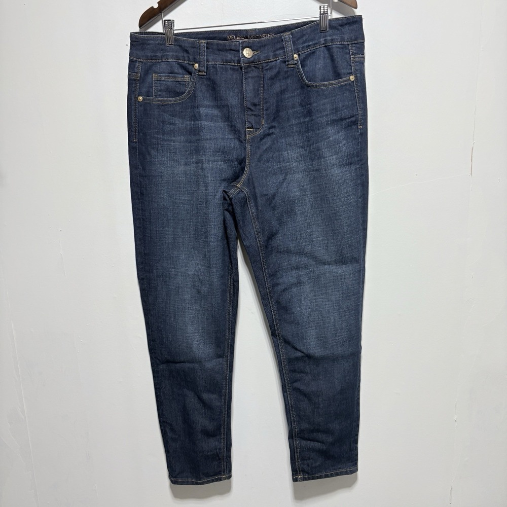 Seven 7 Melissa Mccarthy Jeans Womens 16W Straight Leg Dark Wash Stretch Denim